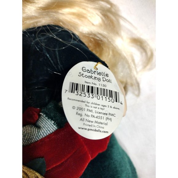 Vintage Precious Moments Gabrielle Christmas Stocking Doll 2001 Box Tags 15" - Picture 7 of 10